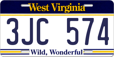 WV license plate 3JC574