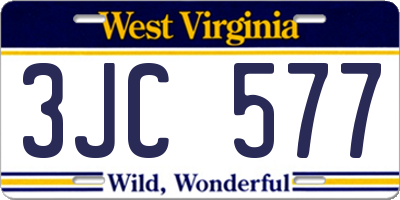 WV license plate 3JC577