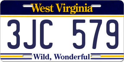 WV license plate 3JC579