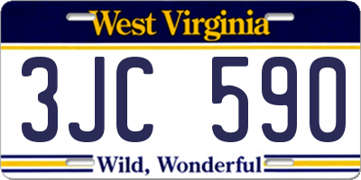 WV license plate 3JC590