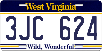 WV license plate 3JC624