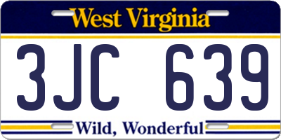 WV license plate 3JC639
