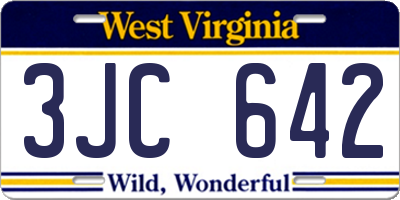 WV license plate 3JC642