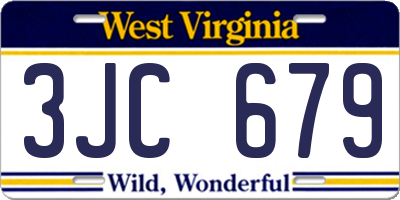 WV license plate 3JC679