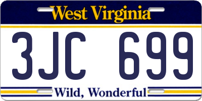 WV license plate 3JC699