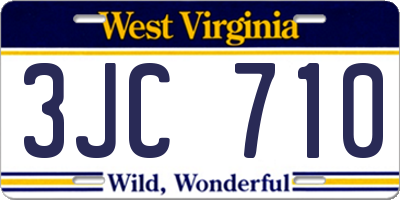 WV license plate 3JC710