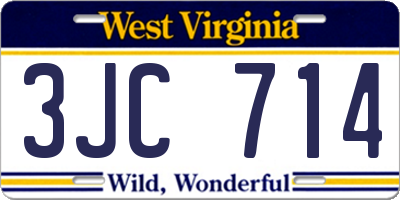WV license plate 3JC714