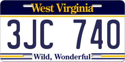 WV license plate 3JC740