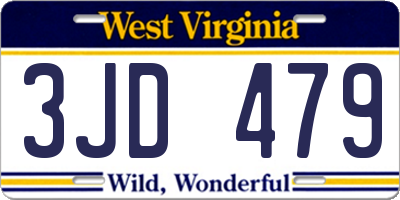 WV license plate 3JD479