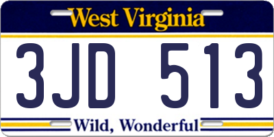 WV license plate 3JD513