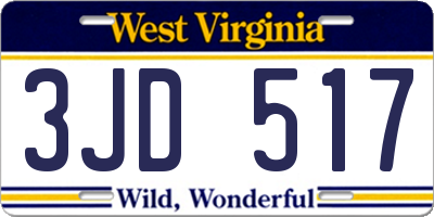 WV license plate 3JD517