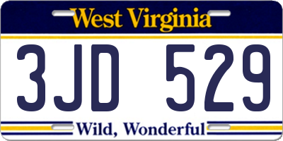 WV license plate 3JD529