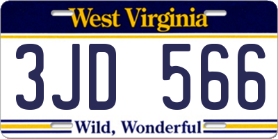 WV license plate 3JD566