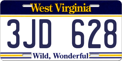 WV license plate 3JD628