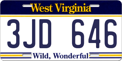 WV license plate 3JD646