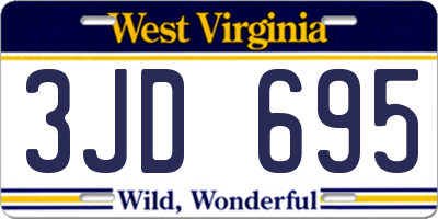 WV license plate 3JD695