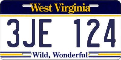 WV license plate 3JE124