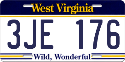 WV license plate 3JE176