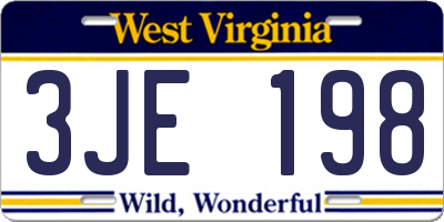 WV license plate 3JE198