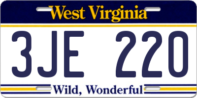 WV license plate 3JE220