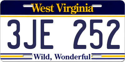 WV license plate 3JE252
