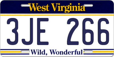 WV license plate 3JE266
