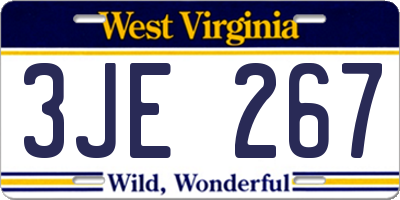 WV license plate 3JE267