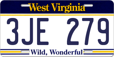 WV license plate 3JE279