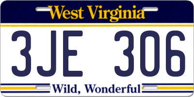 WV license plate 3JE306