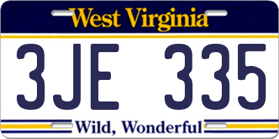 WV license plate 3JE335