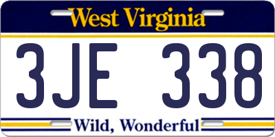 WV license plate 3JE338