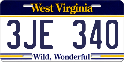 WV license plate 3JE340