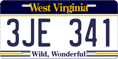 WV license plate 3JE341