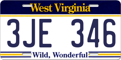 WV license plate 3JE346