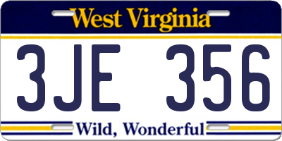 WV license plate 3JE356