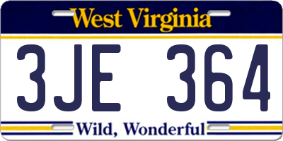 WV license plate 3JE364