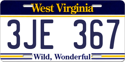 WV license plate 3JE367