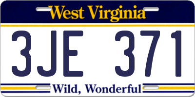 WV license plate 3JE371