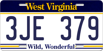 WV license plate 3JE379