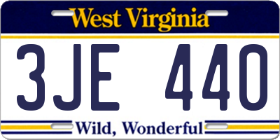 WV license plate 3JE440