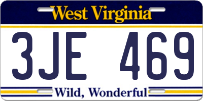 WV license plate 3JE469