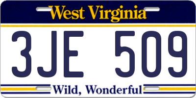 WV license plate 3JE509
