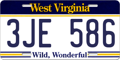 WV license plate 3JE586
