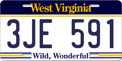 WV license plate 3JE591