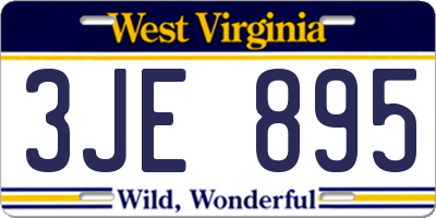 WV license plate 3JE895