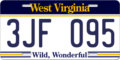 WV license plate 3JF095