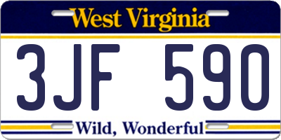 WV license plate 3JF590