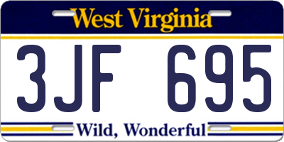 WV license plate 3JF695