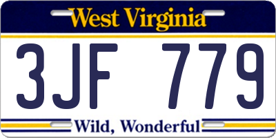 WV license plate 3JF779