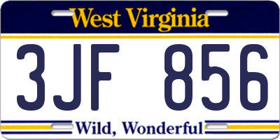 WV license plate 3JF856